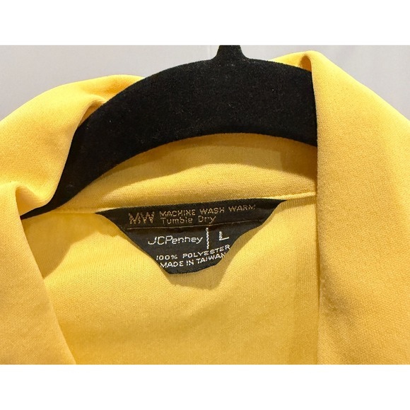 jcpenney Other - Vtg JCPenney yellow disco shirt men's L vintage 1970s camp collar